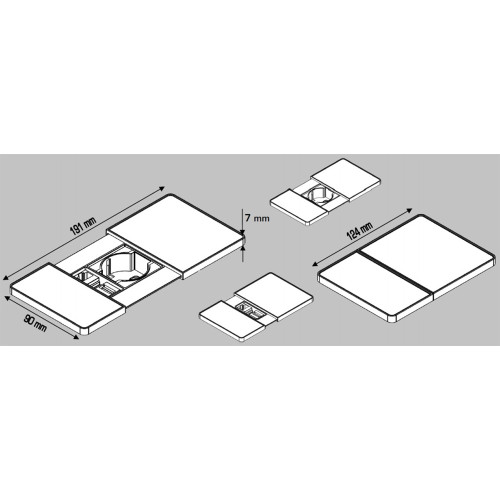Розетка 220В с USB в столешницу, белый, Versapad ASA 060.08F.00001