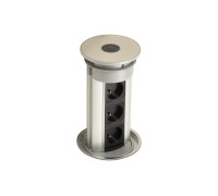 Выдвижной блок 3х220В + USB, алюминий/черный, Versaelite ASA 060.05F.00007