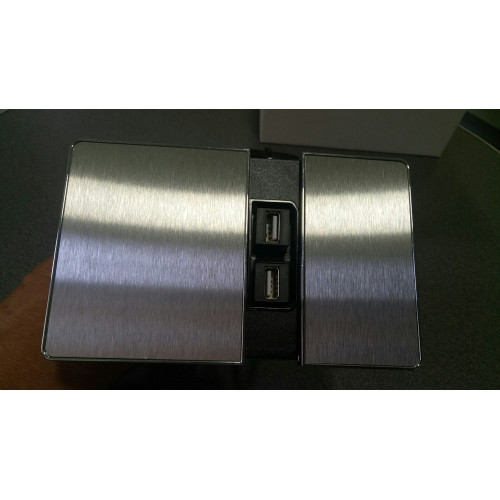 Розетка 220В с USB в столешницу, нержавеющая сталь, Versapad ASA 060.08F.00003