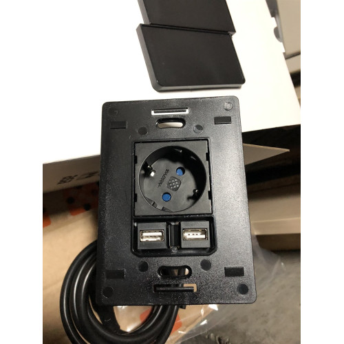 Розетка 220В с USB в столешницу, нержавеющая сталь, Versapad ASA 060.08F.00003