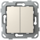 Выключатель двухклавишный, слоновая кость, PLK0121131 Plank Electrotechnic