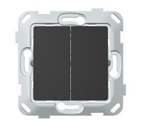 Выключатель двухклавишный, антрацит soft-touch, PLK0121241 Plank Electrotechnic