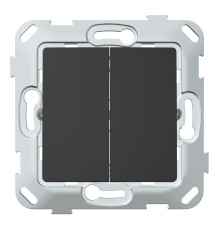 Выключатель проходной двухклавишный, антрацит soft-touch, PLK0221241 Plank Electrotechnic