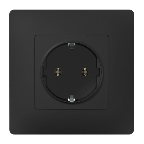 Розетка электрическая, антрацит soft-touch, PLK0511241 Plank Electrotechnic