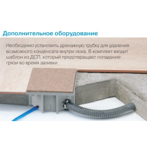 Лючок для установки в наливной пол, IP66, нержавеющая сталь, Simon