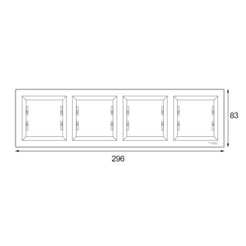 Рамка 4 поста, кремовый, EPH5800423 Schneider Asfora