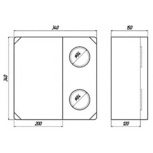 Коробка наружная для 3-х фазного счетчика КДЕ-У, IP54