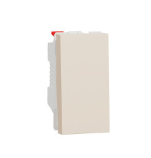 Кнопка, бежевый, 1 модуль, Unica New Schneider NU310644