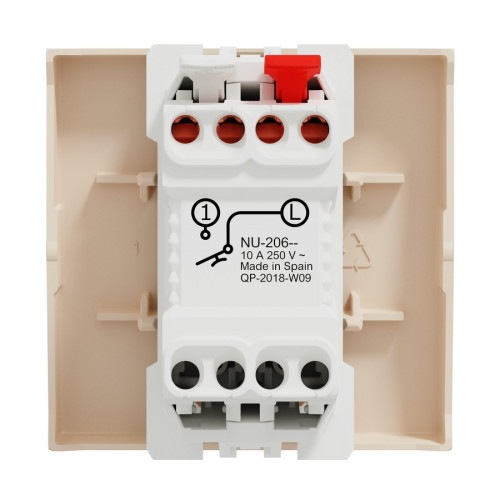 Кнопка, бежевый, 2 модуля, Unica New Schneider NU320644
