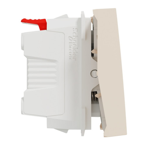 Кнопка, бежевый, 2 модуля, Unica New Schneider NU320644