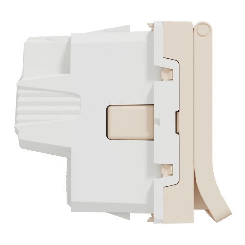 Розетка со шторками и крышкой, бежевый, 2 модуля, Unica New Schneider NU303744TA