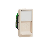 Розетка компьютерная RJ45, 5 UTP, бежевый, 1 модуль, Unica New Schneider NU341044