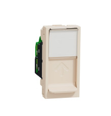 Розетка компьютерная RJ45, 5 UTP, бежевый, 1 модуль, Unica New Schneider NU341044