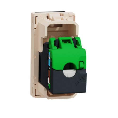 Розетка компьютерная RJ45, 5 UTP, бежевый, 1 модуль, Unica New Schneider NU341044