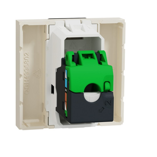 Розетка компьютерная RJ45, 5 UTP, бежевый, 2 модуля, Unica New Schneider NU341144