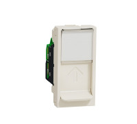 Розетка компьютерная RJ45, 6, UTP, бежевый, 1 модуль, Unica New Schneider NU341444