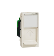 Розетка компьютерная RJ45, 6, UTP, бежевый, 1 модуль, Unica New Schneider NU341444