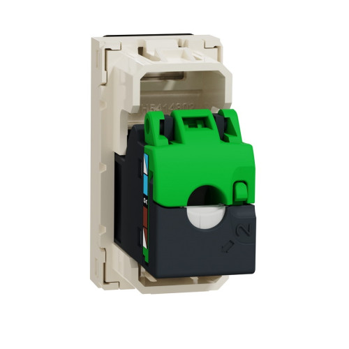 Розетка компьютерная RJ45, 6, UTP, бежевый, 1 модуль, Unica New Schneider NU341444