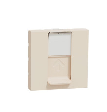 Розетка компьютерная RJ45, 6 UTP, бежевый, 2 модуля, Unica New Schneider NU341544