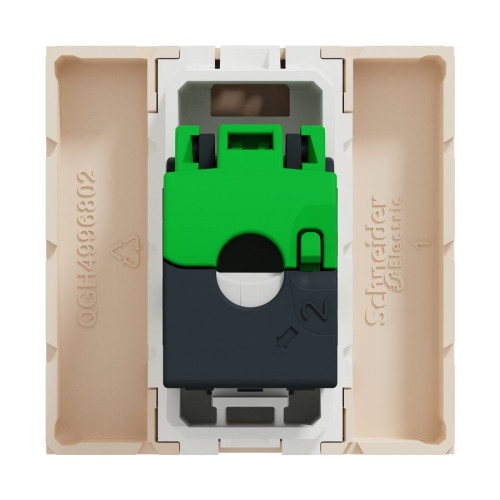 Розетка компьютерная RJ45, 6 UTP, бежевый, 2 модуля, Unica New Schneider NU341544