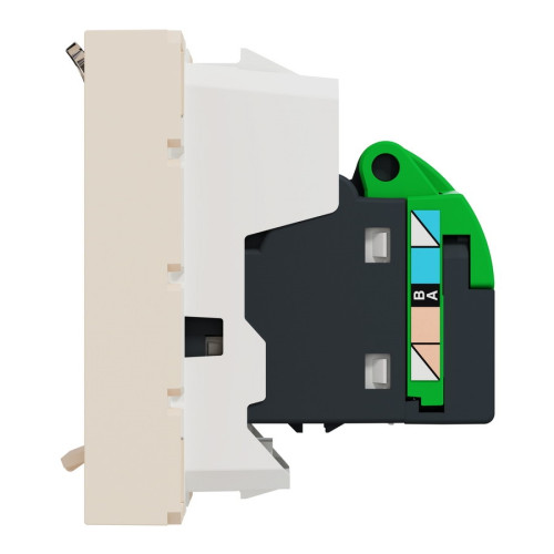 Розетка компьютерная RJ45, 6 UTP, бежевый, 2 модуля, Unica New Schneider NU341544