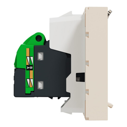 Розетка компьютерная RJ45, 6 UTP, бежевый, 2 модуля, Unica New Schneider NU341544