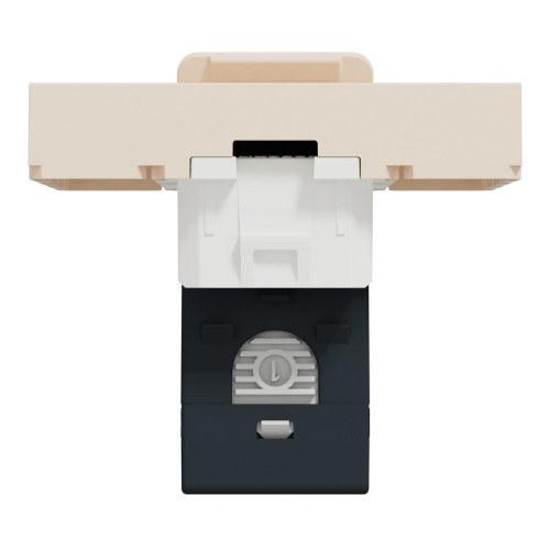 Розетка компьютерная RJ45, 6 UTP, бежевый, 2 модуля, Unica New Schneider NU341544