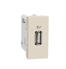 Розетка USB для зарядки, бежевый, 1 модуль, Unica New Schneider NU342844