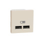 Розетка USB для зарядки, двойная, бежевый, 2 модуля, Unica New Schneider NU341844