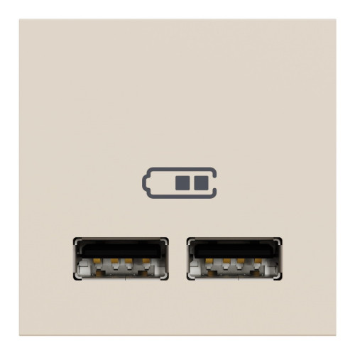 Розетка USB для зарядки, двойная, бежевый, 2 модуля, Unica New Schneider NU341844