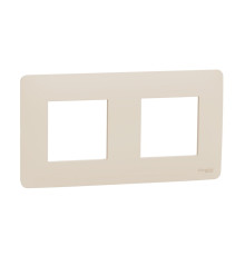 Рамка 2-постовая, бежевый, Unica New Schneider NU200444