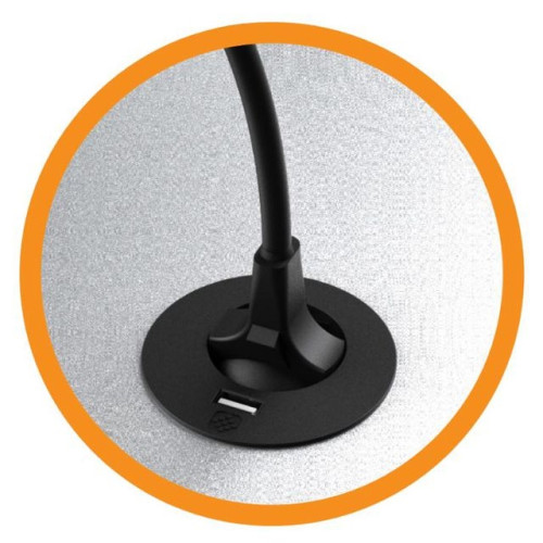 Врезная мебельная розетка 220В + USB, черный, Versatag ASA 060.36F.00001