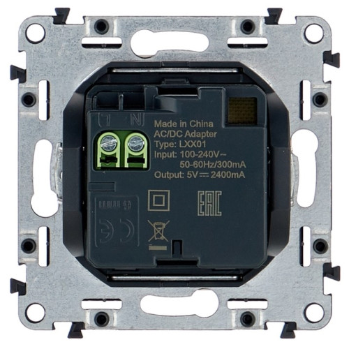 Розетка USB для зарядки двойная, алюминий, 753612 Legrand Valena Life