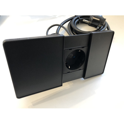 Розетка 220В с USB в столешницу, черный, Versapad ASA 060.08F.00002