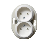 Розетка без заземления двойная, белый, Renova WDE011121 Schneider