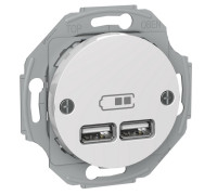 USB розетка тип А+А, 2.1 А, белый, Renova WDE011760 Schneider