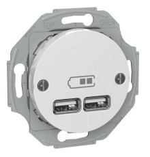 USB розетка тип А+А, 2.1 А, белый, Renova WDE011760 Schneider