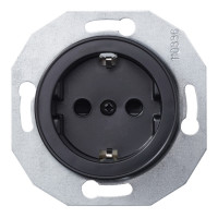 Розетка с заземлением, черный, Renova WDE011303 Schneider