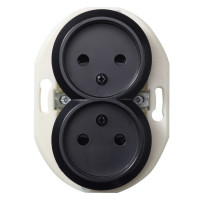 Розетка без заземления двойная, черный, Renova WDE011321 Schneider