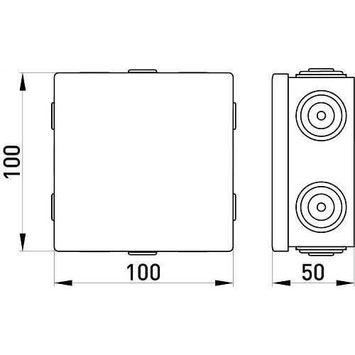 Монтажная коробка 100х100х50, IP55. e.db.pro.100.100.50u Enext p016103