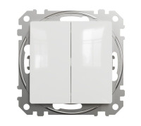 Выключатель 2 клавишный, белый, Sedna Design