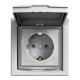 Розетка влагозащищенная IP44 с заземлением, алюминий, EPH3100361 Schneider Asfora
