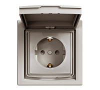 Розетка влагозащищенная IP44 с заземлением, бронза, EPH3100369 Schneider Asfora