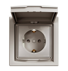 Розетка влагозащищенная IP44 с заземлением, бронза, EPH3100369 Schneider Asfora