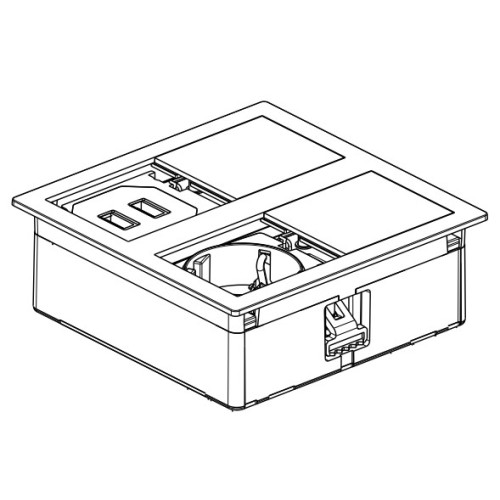 Врезная розетка в стол 220В + USB, нержавеющая сталь, Versahit ASA 060.15F.00009