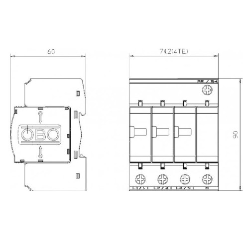 Ограничитель перенапряжения (разрядник) тип I+II, 3+NPE, V25-B+C Obo Bettermann 5094463