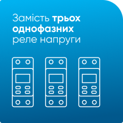 Реле напряжения 3-х фазное Зубр 63А, ZUBR D6-63 red