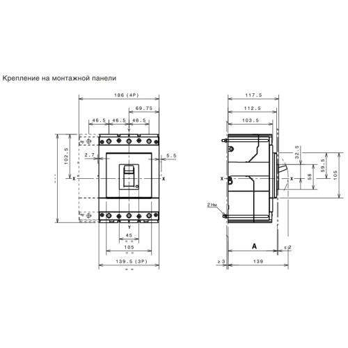 Автоматический выключатель 320А, FormulA A3N 400 TMF 320-3200 3p F F, ABB 1SDA066560R1