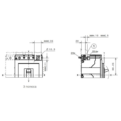 Автоматический выключатель 500А, FormulA A3N 630 TMF 500-5000 3p F F, ABB 1SDA066564R1
