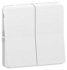 Двухклавишный переключатель IP55, белый, Mureva Styl Schneider MUR39022